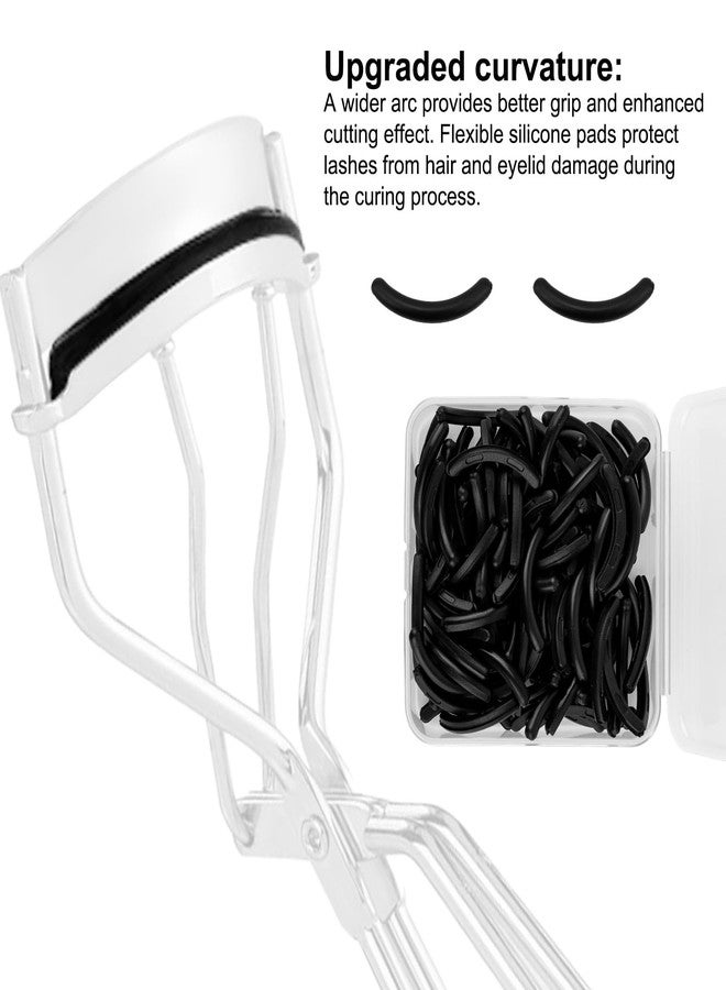 Fukaisu 100pcs Eyelash Curler Refills for Tweezerman, Rubber Lash Curler Replacement Pads for Enhanced Curl & Comfort (Black) - Image 2